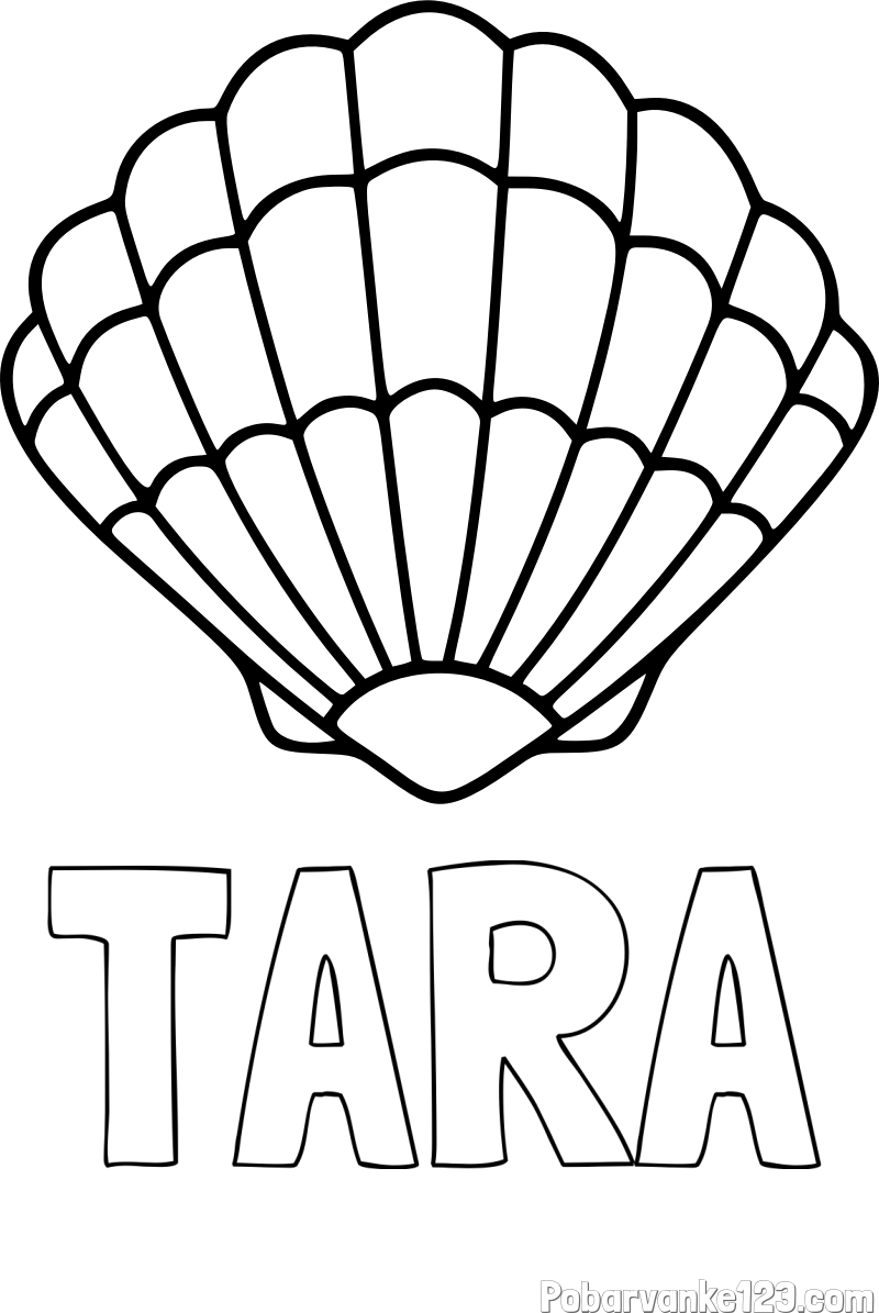 Pobarvanka imena TARA in pobarvanka školjke