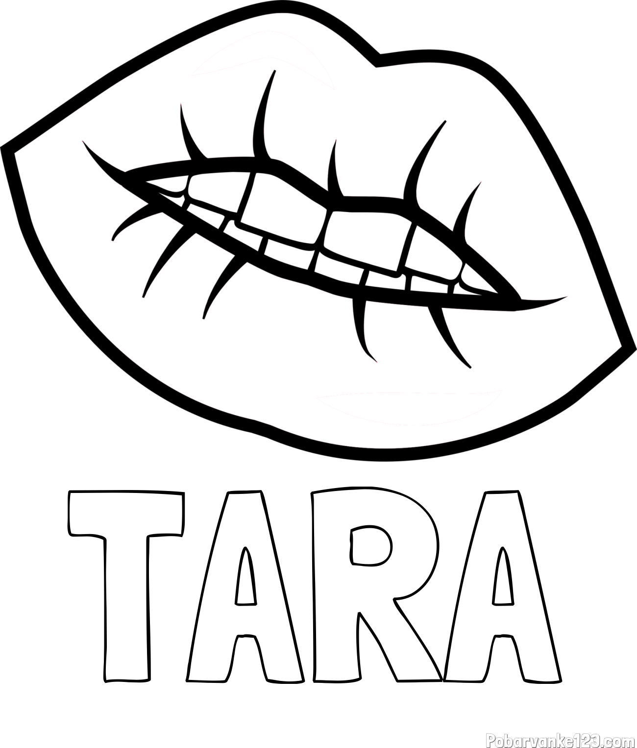 Pobarvanka imena TARA in pobarvanka ustnic