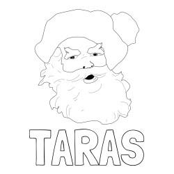 Pobarvanka imena TARAS in enostavna pobarvanka Božička