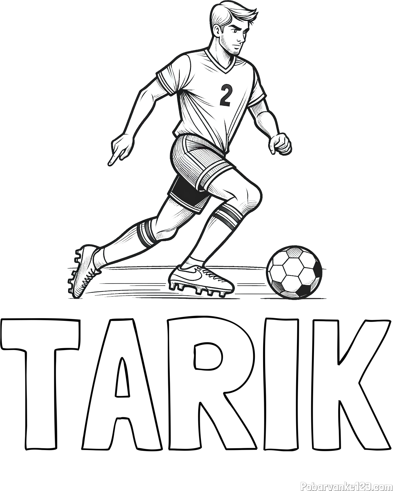 Pobarvanka imena TARIK in pobarvanka nogometaša