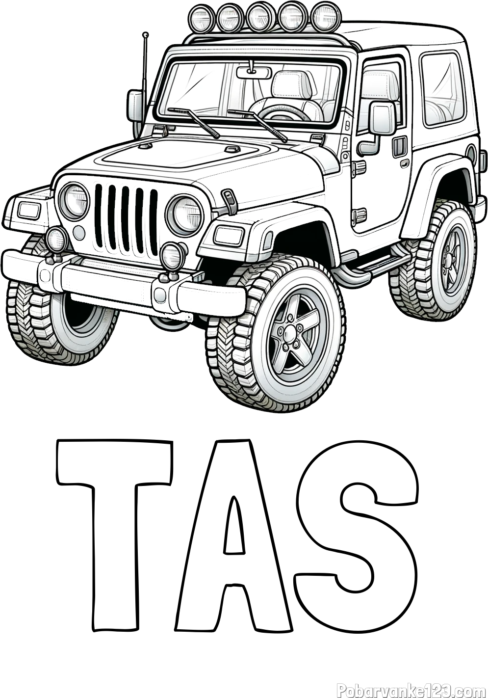 Pobarvanka imena TAŠ in pobarvanka džipa