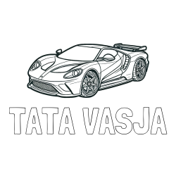 Online izdelana pobarvanka - Pobarvanka imena TATA VASJA in Športni avtomobil