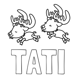 Online izdelana pobarvanka - Pobarvanka imena TATI in jelenčka