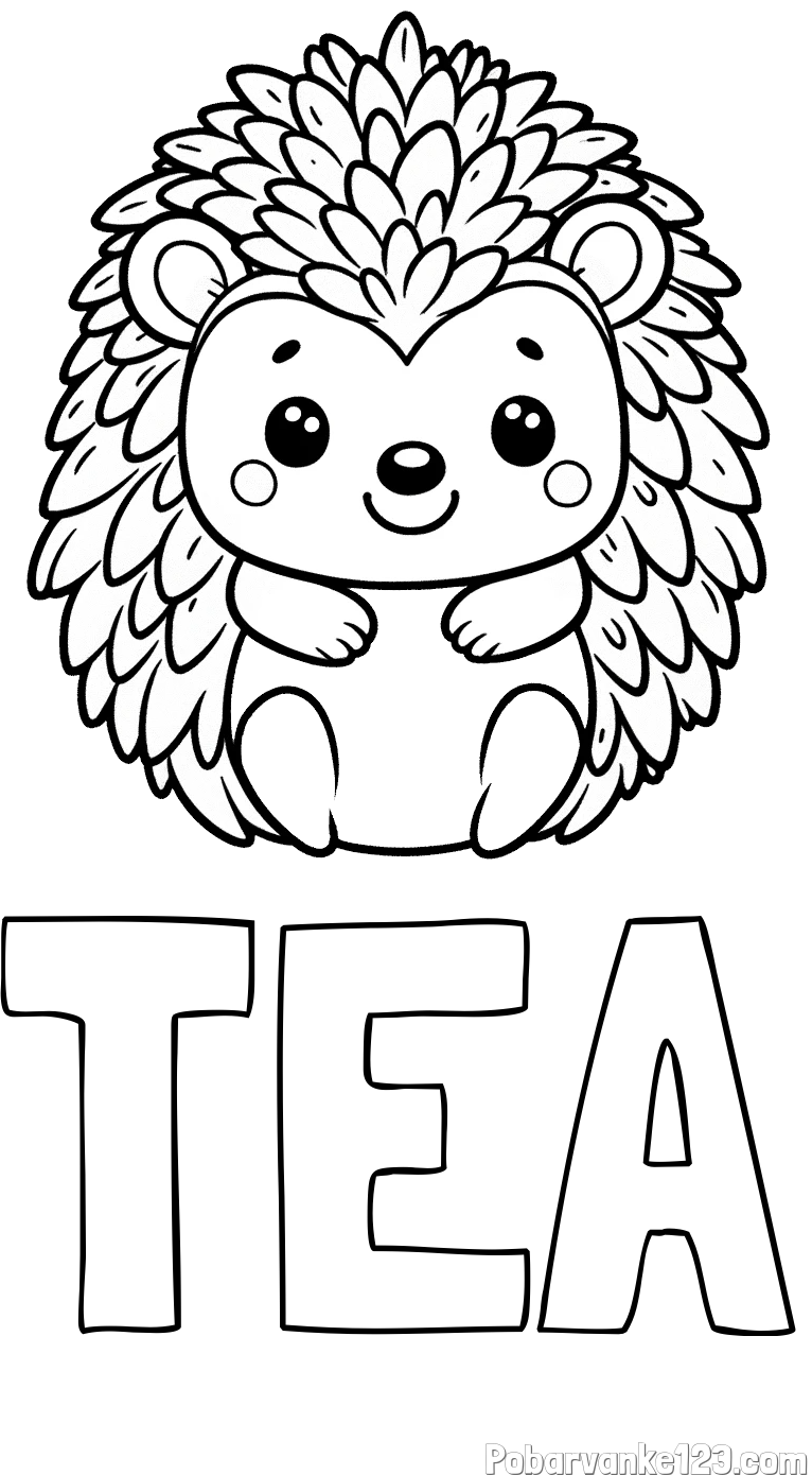 Pobarvanka imena TEA in pobarvanka prikupnega ježa