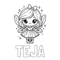 Pobarvanka imena TEJA in čarobne vile