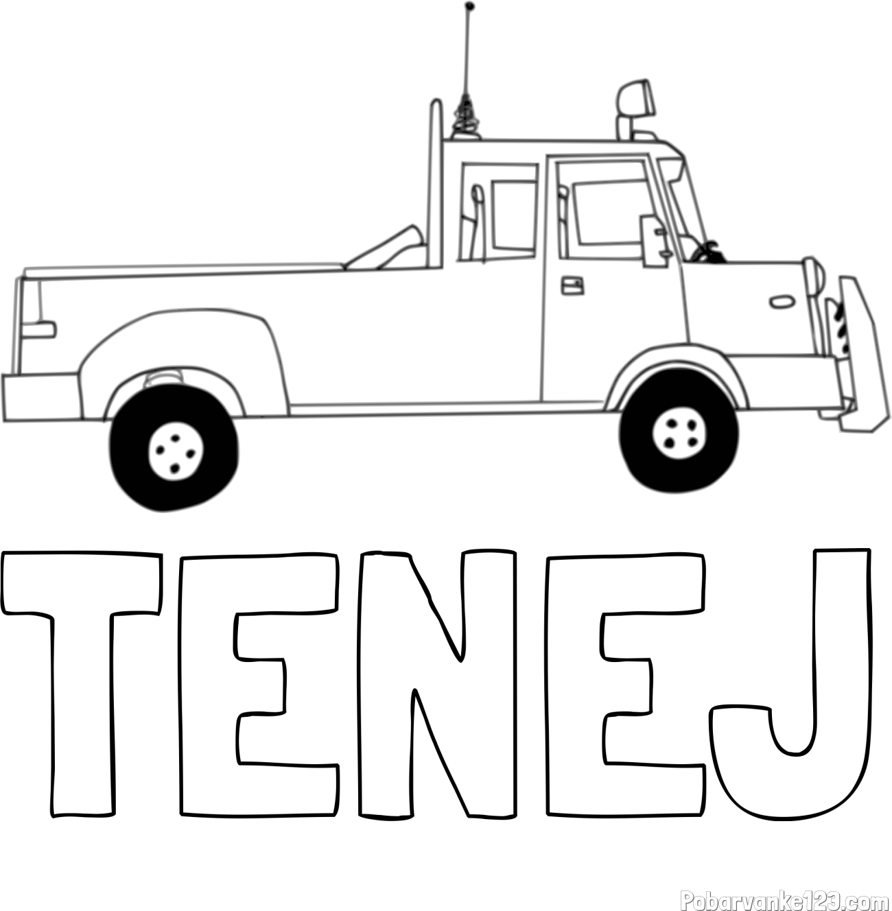 Pobarvanka imena TENEJ in pobarvanka kamiona (pick-up)