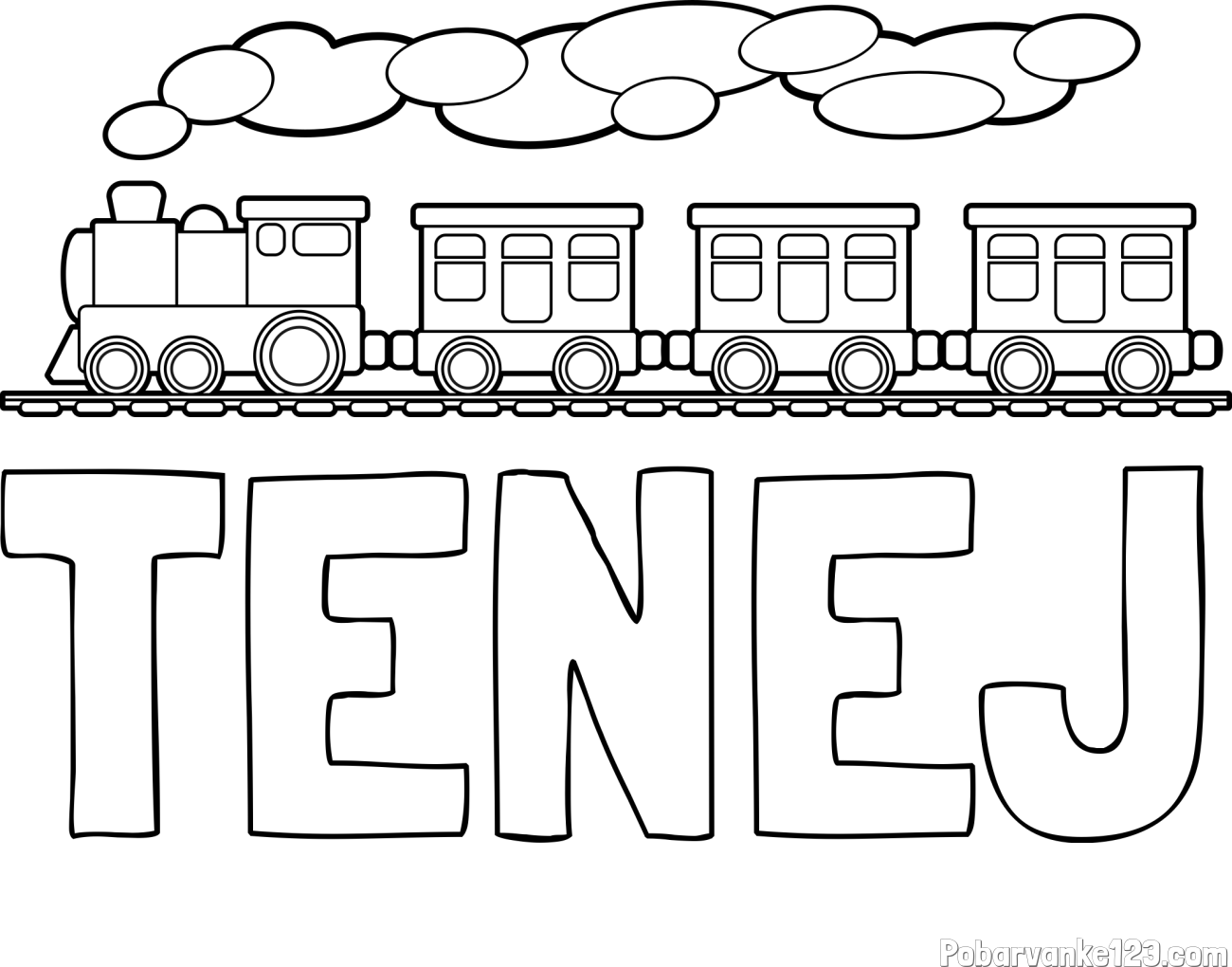 Pobarvanka imena TENEJ in pobarvanka vlaka