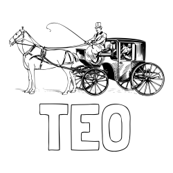 Online izdelana pobarvanka - Pobarvanka imena TEO in pobarvanka konja in kočije