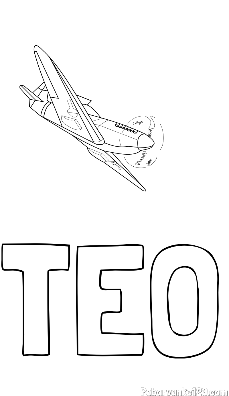 Pobarvanka imena TEO in pobarvanka lovca