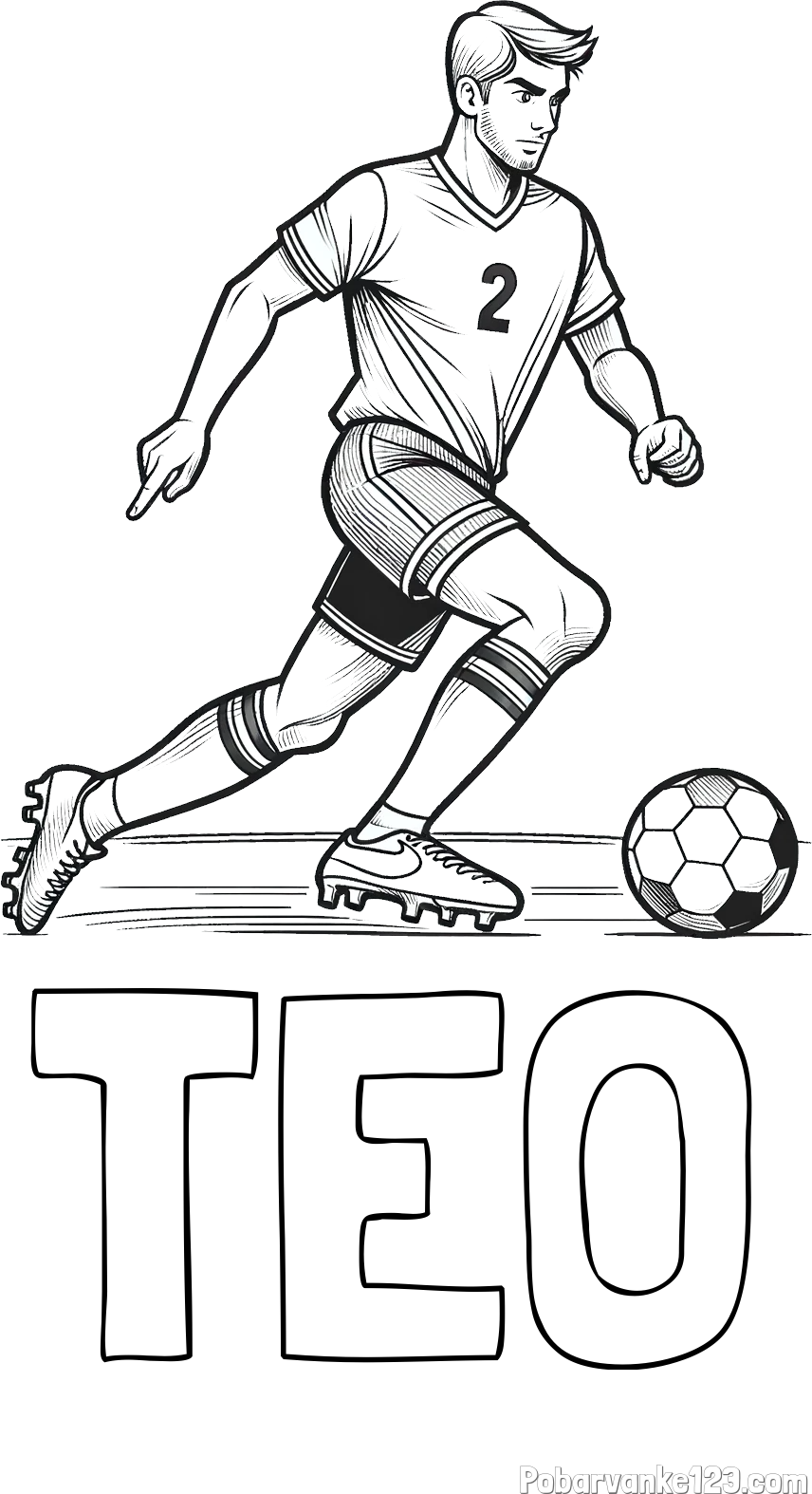 Pobarvanka imena TEO in pobarvanka nogometaša