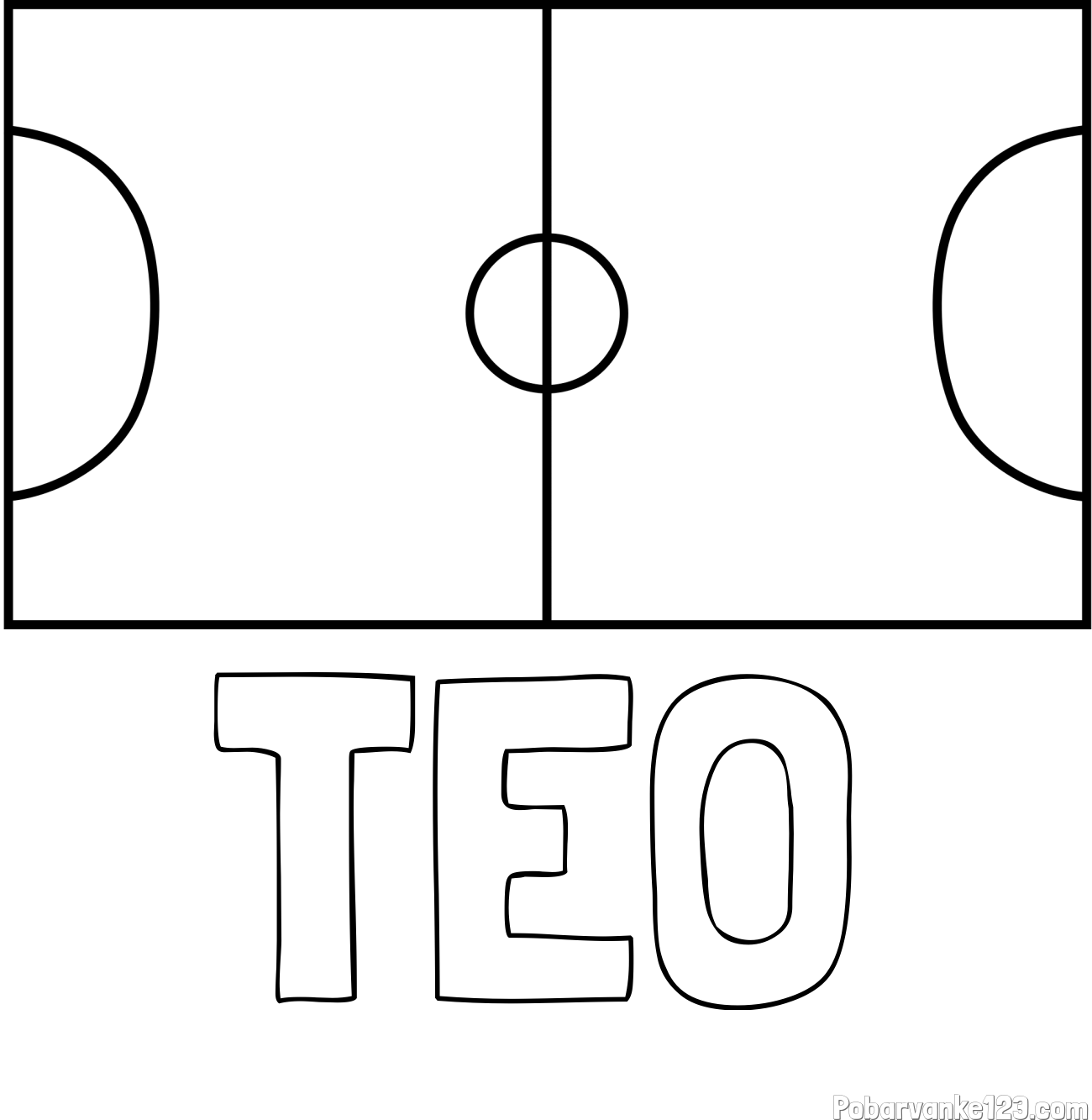 Pobarvanka imena TEO in pobarvanka nogometnega igrišča