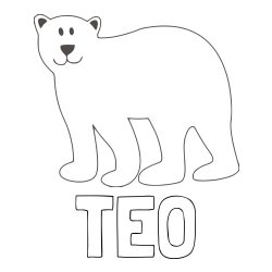 Pobarvanka imena TEO in pobarvanka polarnega medveda