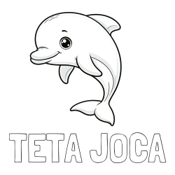 Online izdelana pobarvanka - Pobarvanka imena TETA JOCA in otroška pobarvanka ljubkega delfina