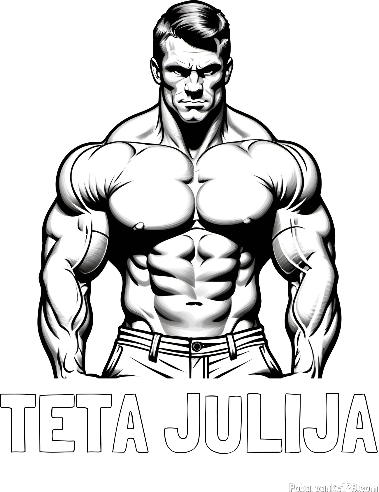 Pobarvanka imena TETA JULIJA in pobarvanka bodybuilder-ja