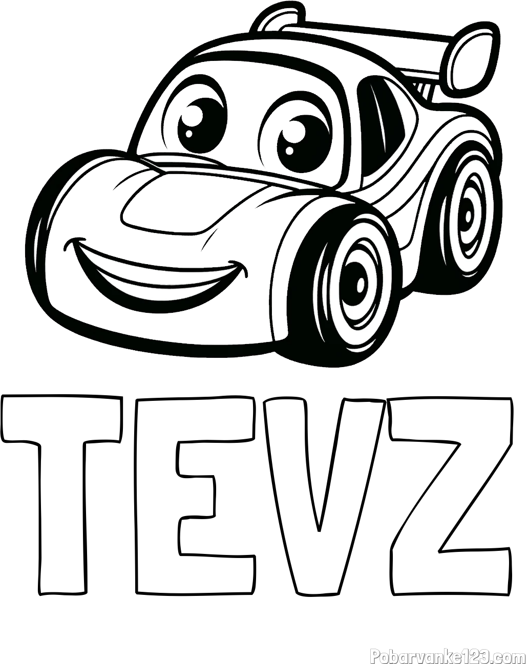Pobarvanka imena TEVŽ in pobarvanka otroškega avtomobila