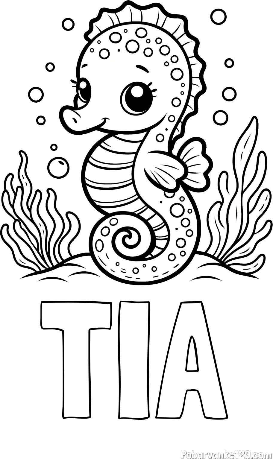 Pobarvanka imena TIA in pobarvanka morskega konjička