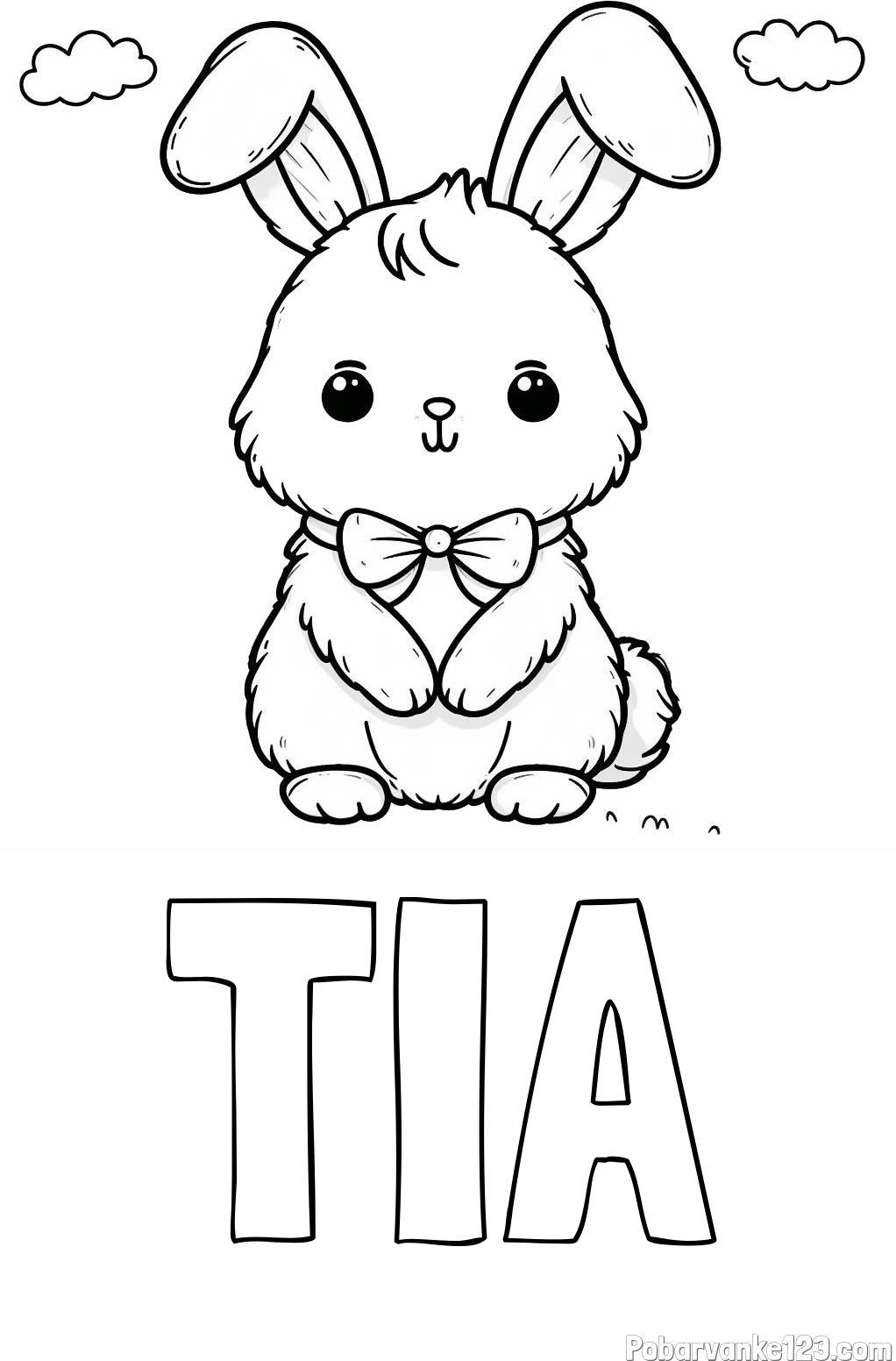 Pobarvanka imena TIA in pobarvanka prikupnega zajčka