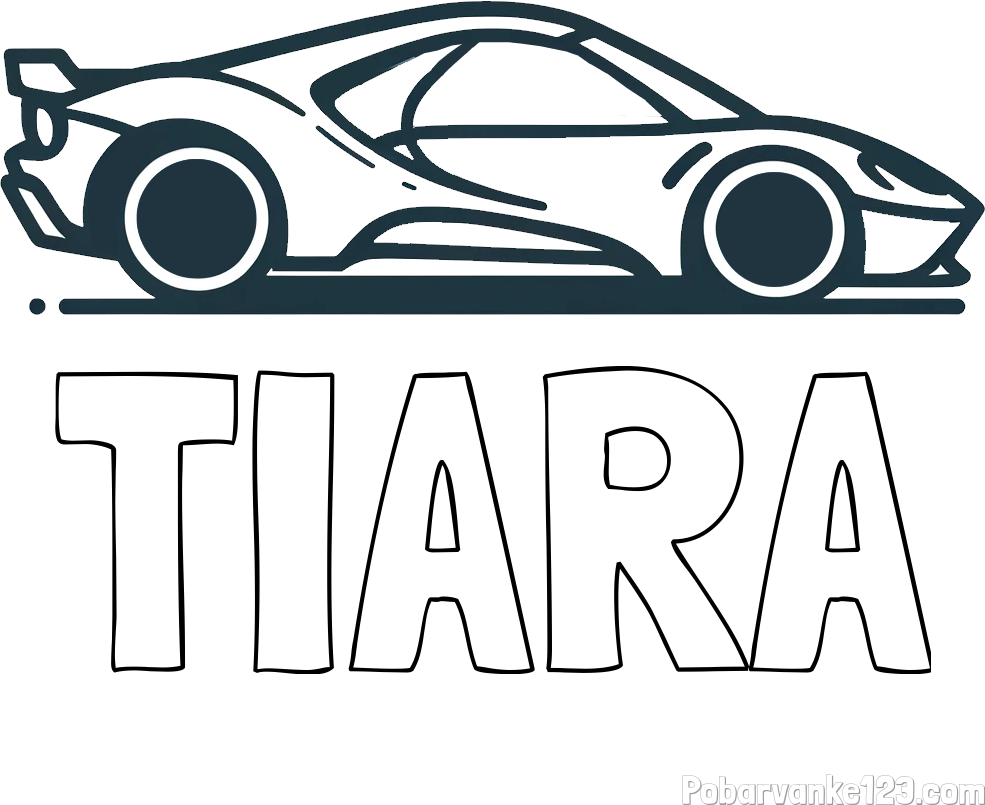 Pobarvanka imena TIARA ter otroška pobarvanka dirkalnega avtomobila