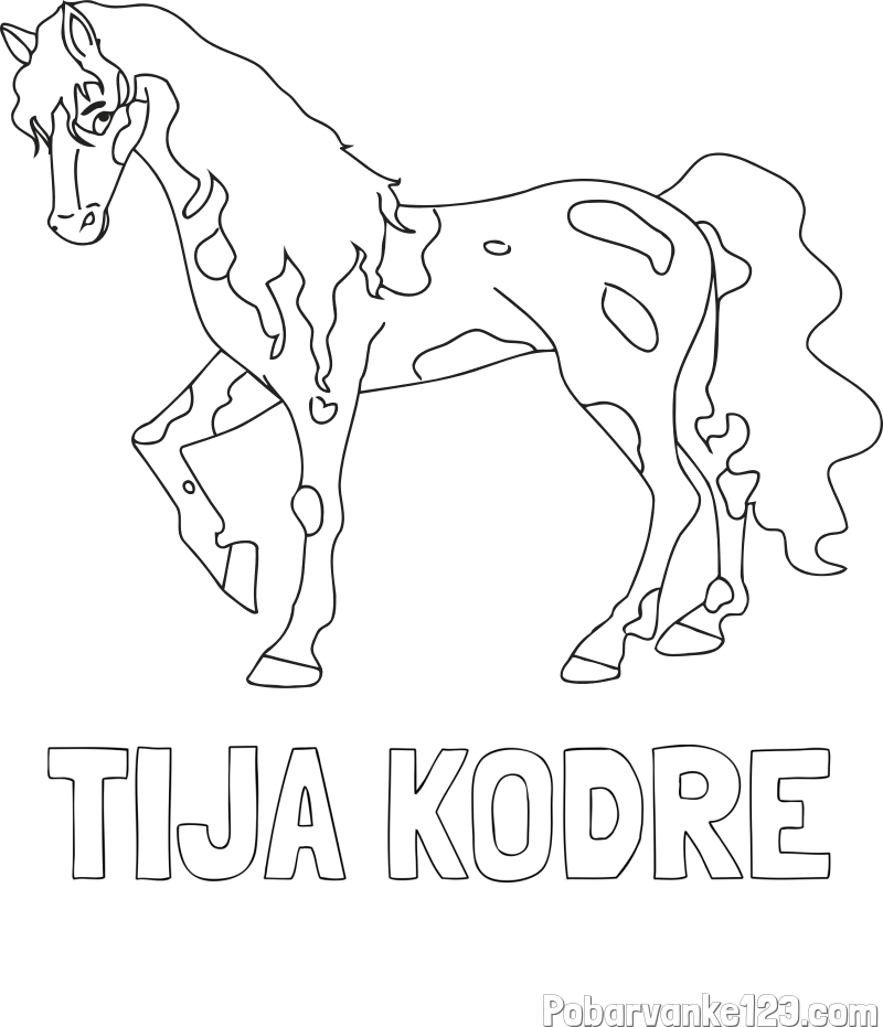 Pobarvanka imena TIJA KODRE in pobarvanka lisastega konja