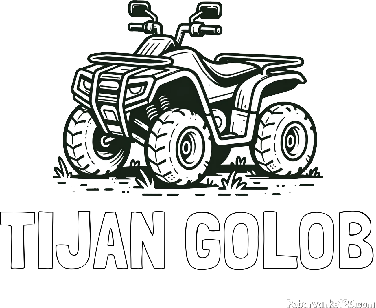 Pobarvanka imena TIJAN GOLOB in pobarvanka štirikolesnika