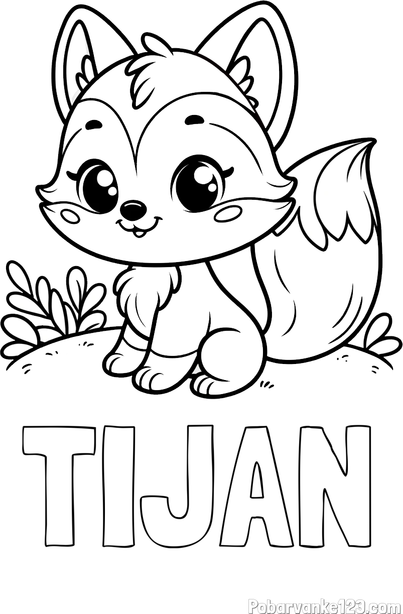 Pobarvanka imena TIJAN in pobarvanka lisičke
