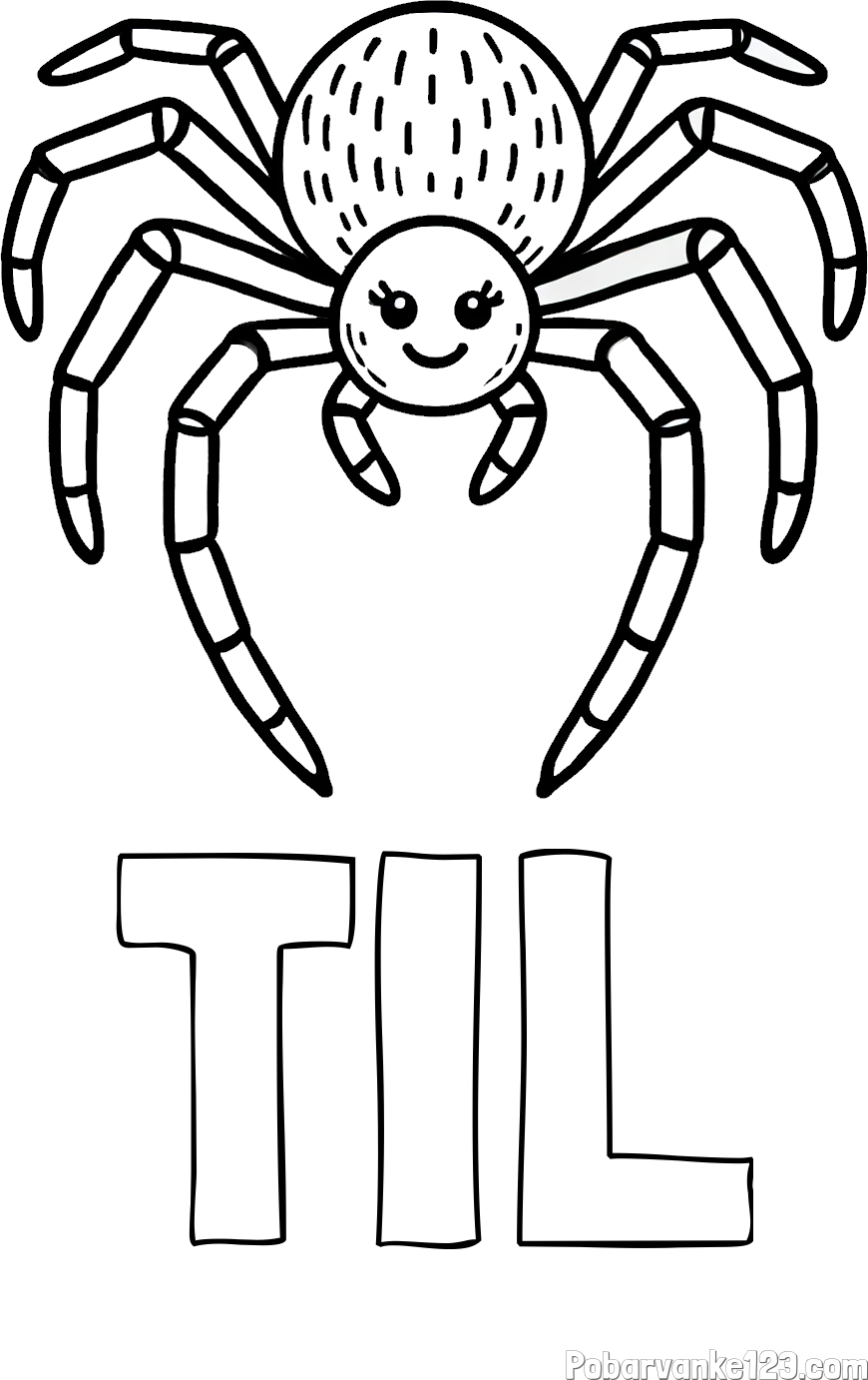 Pobarvanka imena TIL in pobarvanka veselega pajka