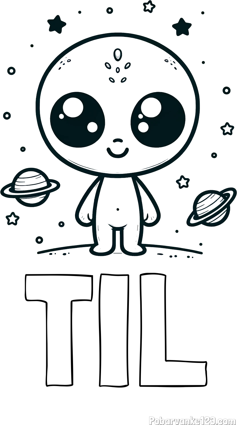 Pobarvanka imena TIL in pobarvanka vesoljec