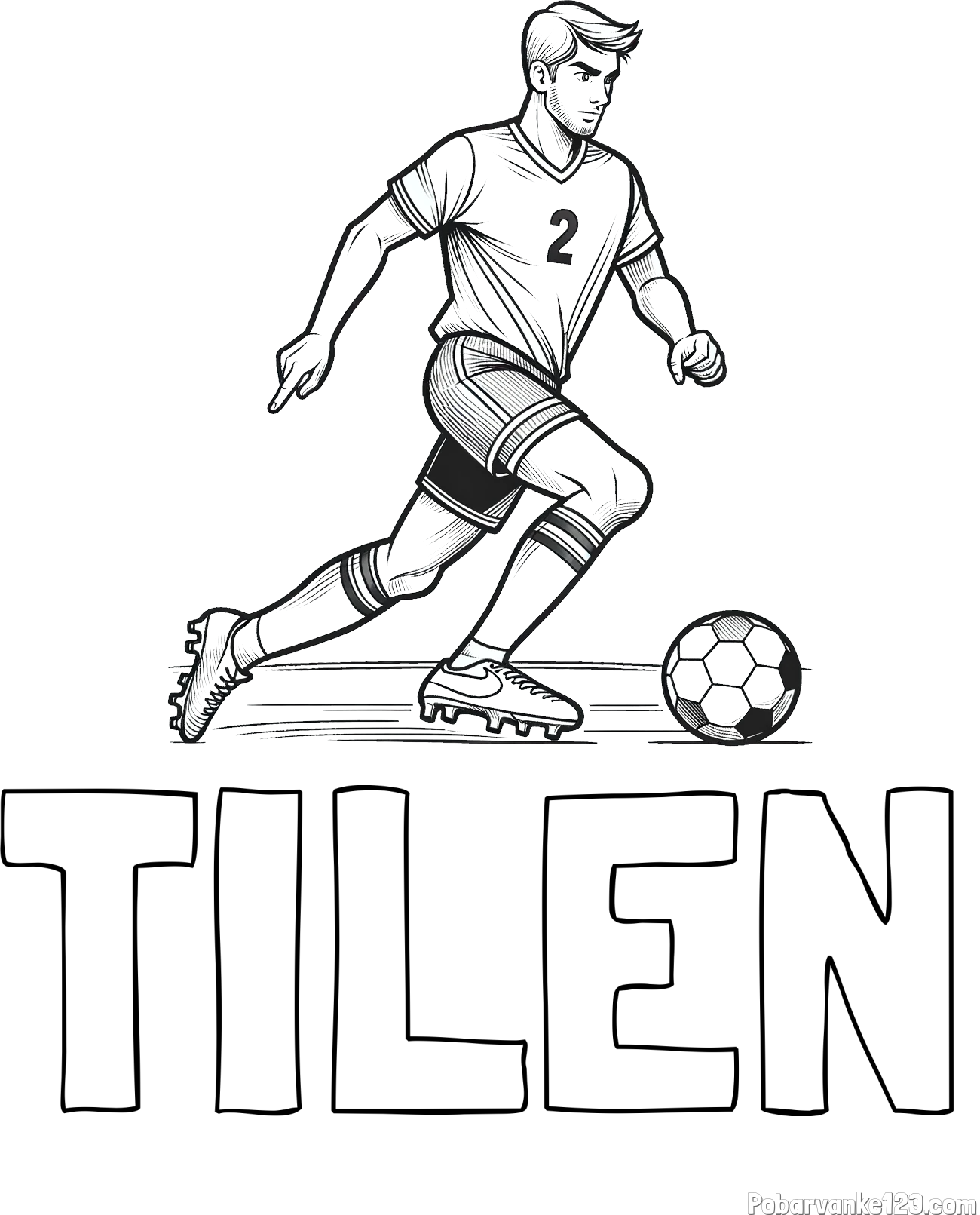 Pobarvanka imena TILEN in pobarvanka nogometaša