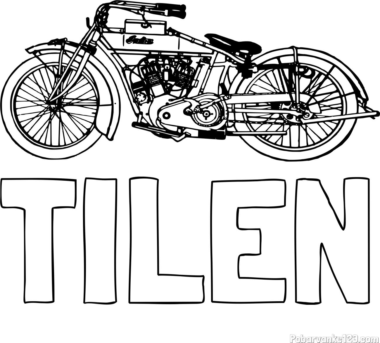 Pobarvanka imena TILEN in pobarvanka starega motorja