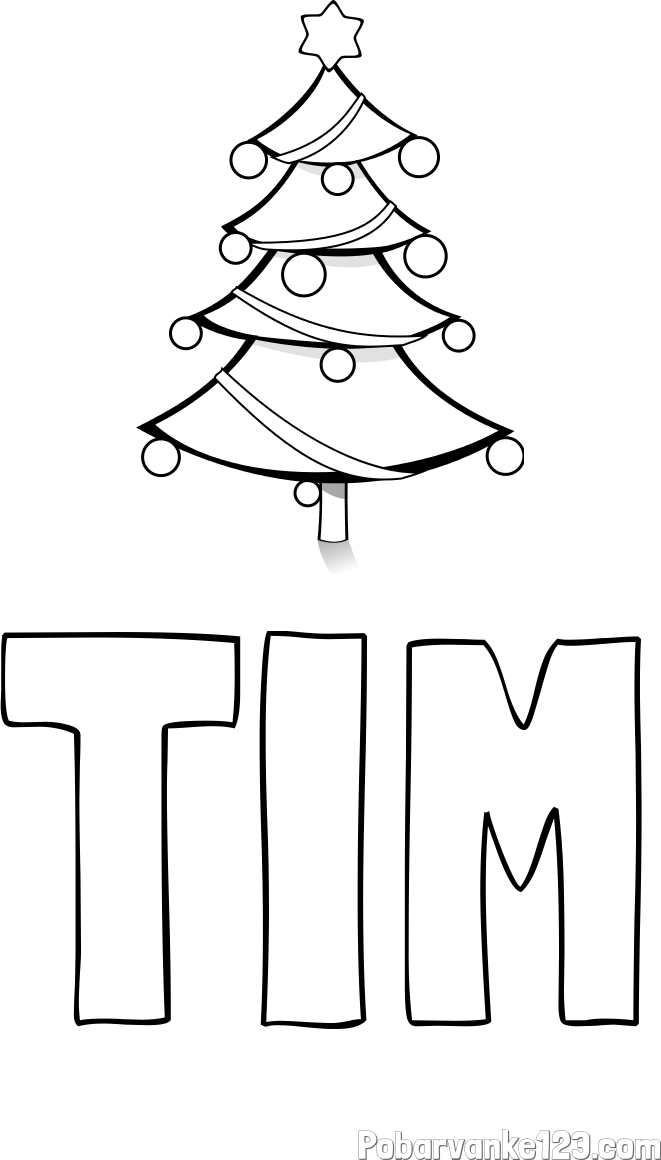 Pobarvanka imena TIM in božična smreka