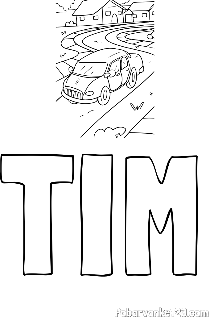 Pobarvanka imena TIM in na poti