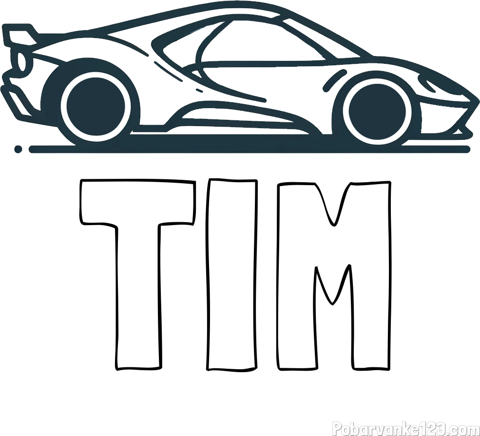 Pobarvanka imena TIM in otroška pobarvanka dirkalnega avtomobila