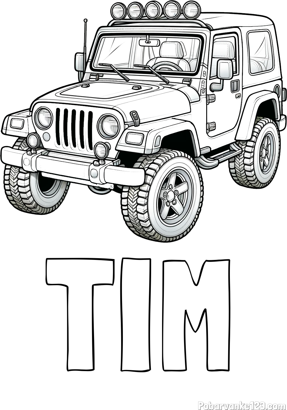 Pobarvanka imena TIM in pobarvanka džipa