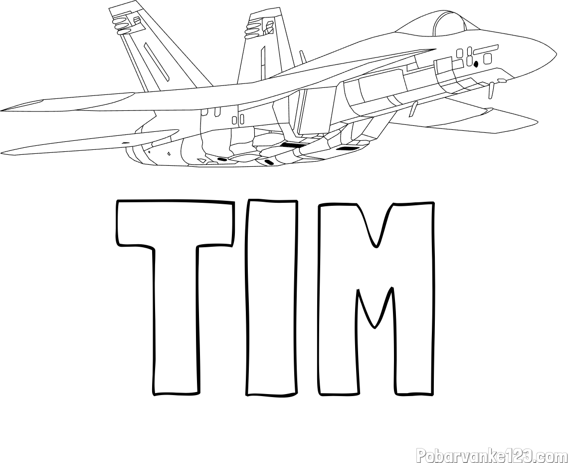 Pobarvanka imena TIM in pobarvanka letala Hornet