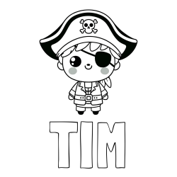 Pobarvanka imena TIM in pobarvanka ljubkega gusarja