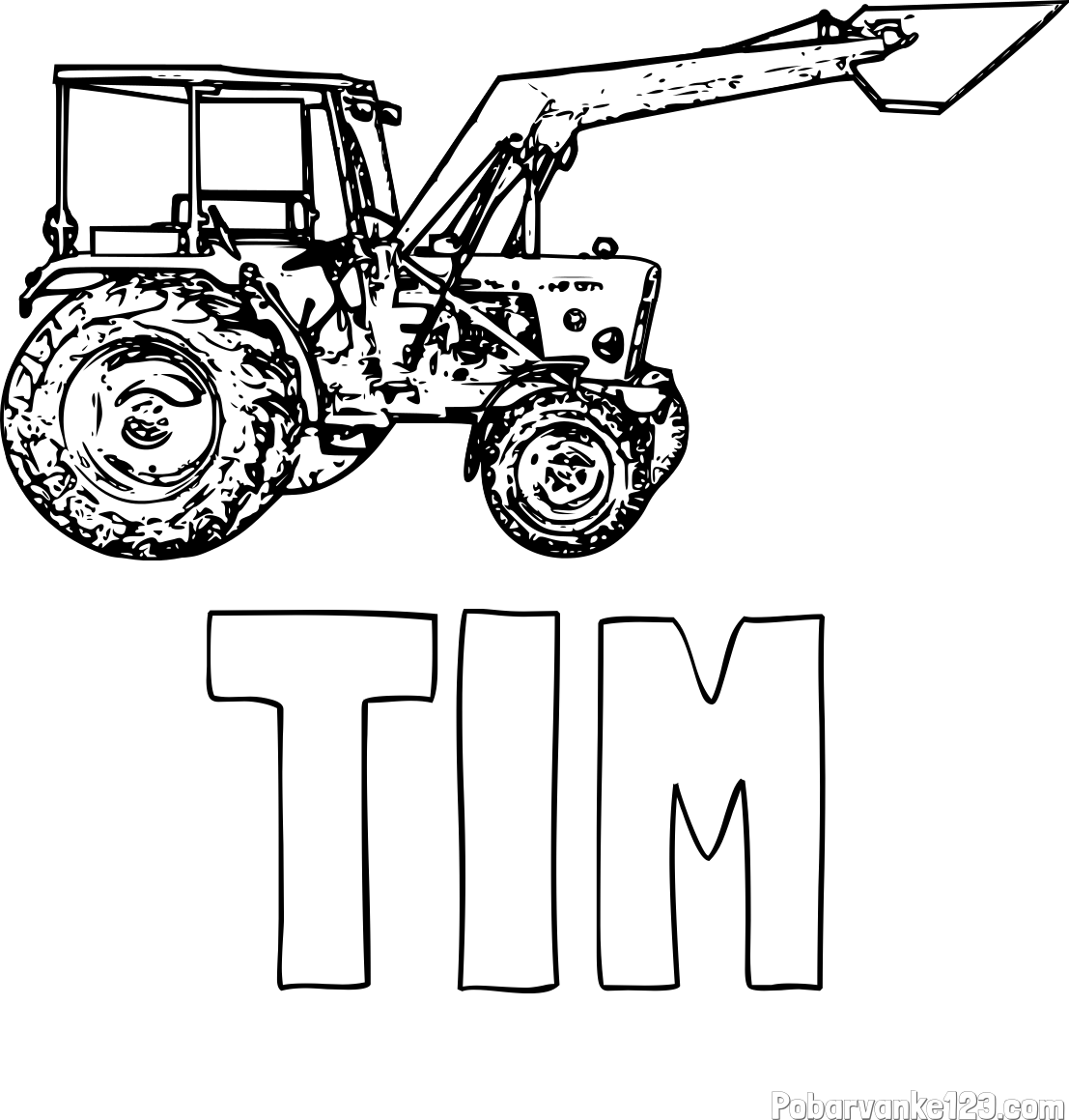 Pobarvanka imena TIM in pobarvanka starega traktorja