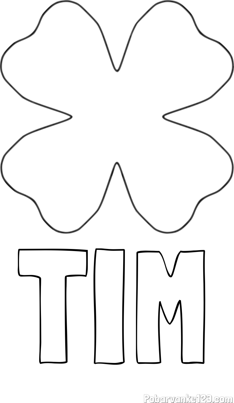 Pobarvanka imena TIM in pobarvanka štiriperesna deteljica