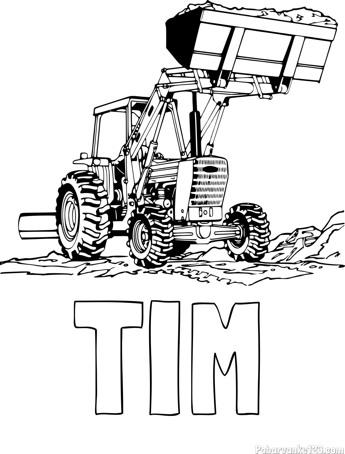 Pobarvanka imena TIM in pobarvanka traktorja