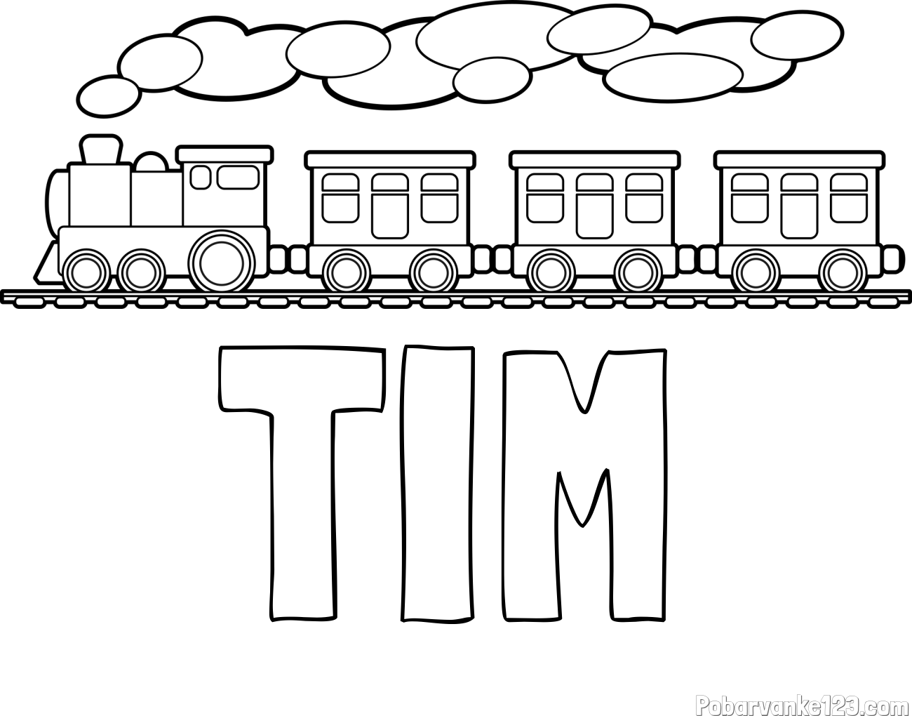 Pobarvanka imena TIM in pobarvanka vlaka