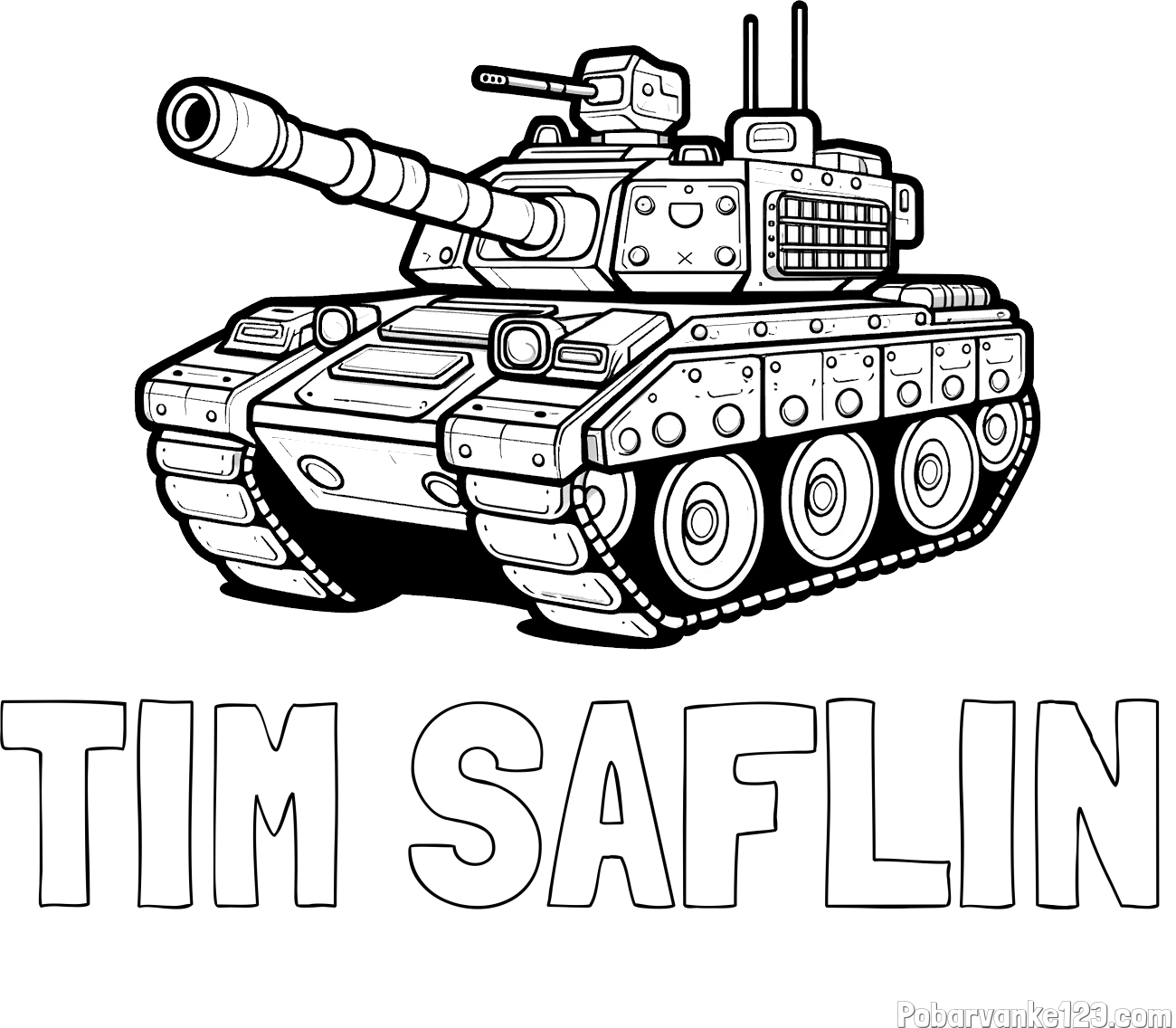 Pobarvanka imena TIM ŠAFLIN in pobarvanka tanka