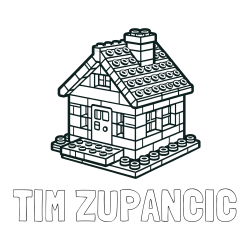 Online izdelana pobarvanka - Pobarvanka imena TIM ZUPANČIČ in pobarvanka LEGO hiške