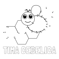 Online izdelana pobarvanka - Pobarvanka imena TIMA CEBELICA in pobarvanka čebelice in satja - poveži številke