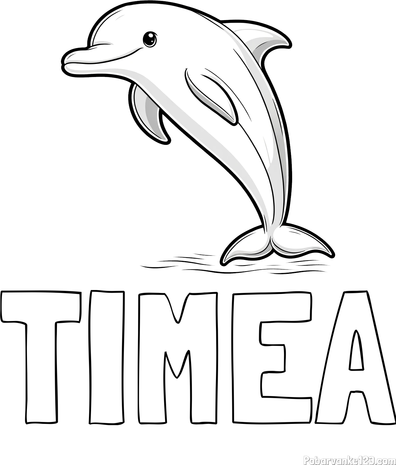 Pobarvanka imena TIMEA in pobarvanka delfina
