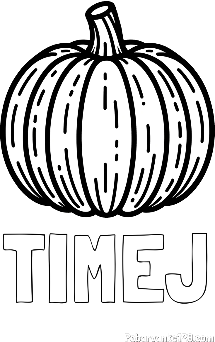 Pobarvanka imena TIMEJ in pobarvanka buče