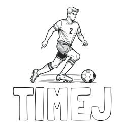 Online izdelana pobarvanka - Pobarvanka imena TIMEJ in pobarvanka nogometaša