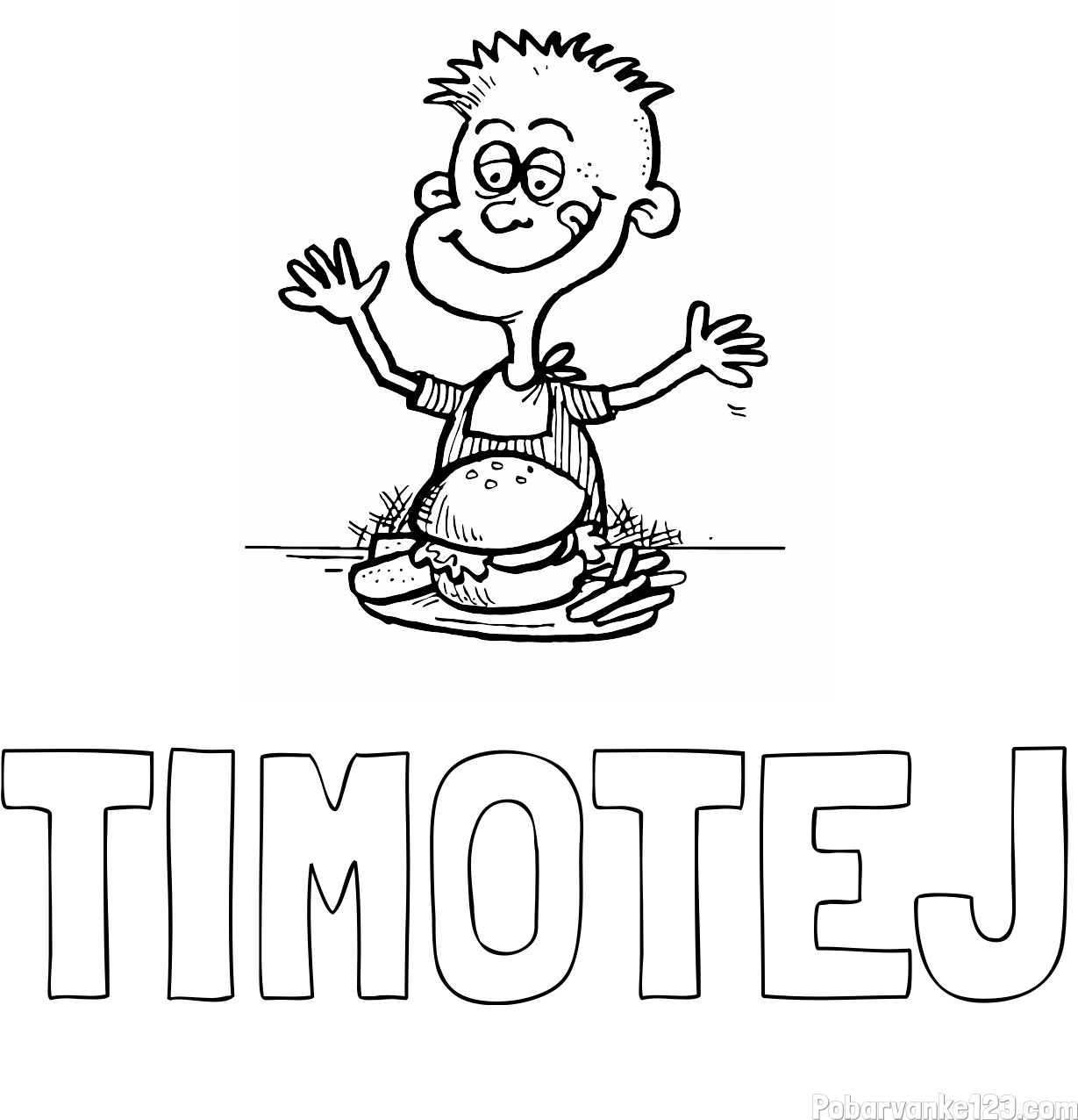 Pobarvanka imena TIMOTEJ