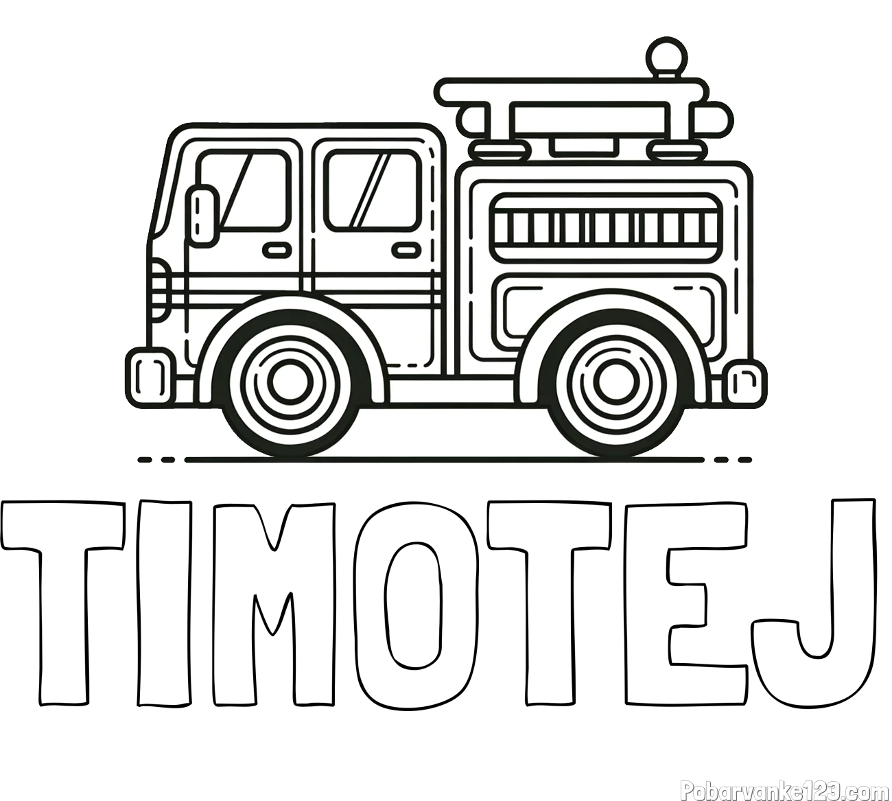 Pobarvanka imena TIMOTEJ in lepa pobarvnak gasilskega avta