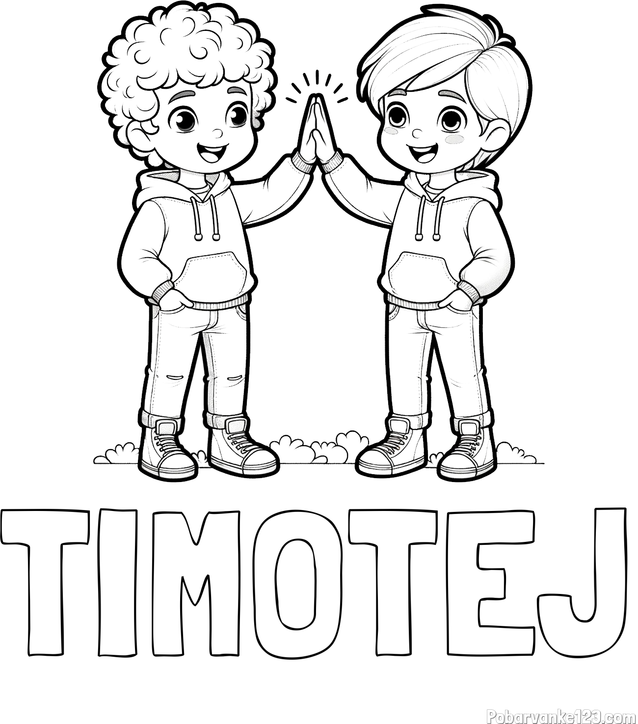 Pobarvanka imena TIMOTEJ in pobarvanka prijatlejev