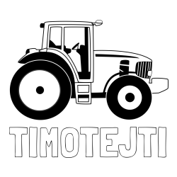 Online izdelana pobarvanka - Pobarvanka imena TIMOTEJTI in pobarvanka velikega in zmogljivega traktorja