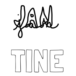 Online izdelana pobarvanka - Pobarvanka imena TINE in jan ime